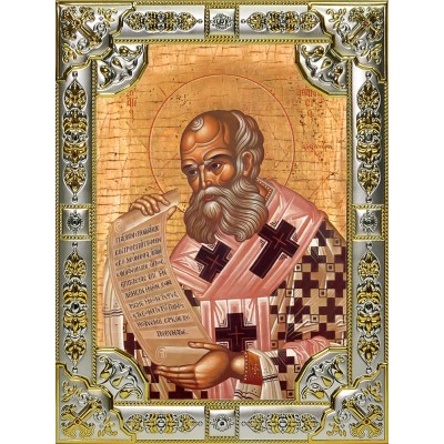 Икона освященная "Афанасий Великий Александрийский, святитель", 18x24 см со стразами фото