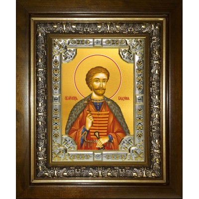 Икона освященная "Бидзина мученик, князь Ксанский", в киоте 24x30 см фото
