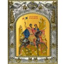 Икона освященная "Борис и Глеб благоверные князья-страстотерпцы", 14x18 см