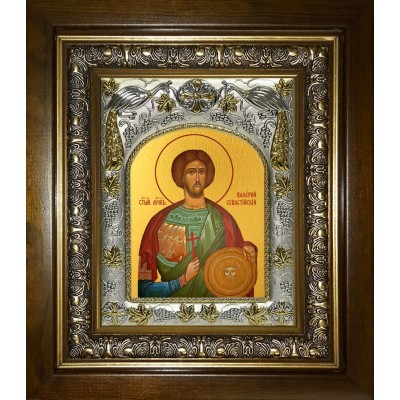 Икона освященная "Валерий  мученик", в киоте 20x24 см фото