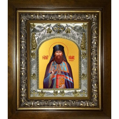 Икона освященная "Вениамин Петроградский Гдовский митрополит,священномученик", в киоте 20x24 см фото