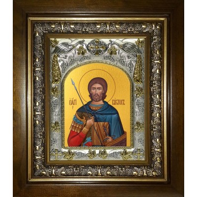 Икона освященная "Виктор Никомидийский мученик", в киоте 20x24 см фото