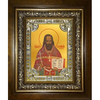 Икона освященная "Владимир Московский (Амбарцумов) священномученик", в киоте 24x30 см фото