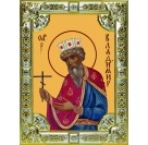 Икона освященная "Владимир равноапостольный Великий князь", 18x24 см, со стразами