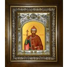 Икона освященная "Владимир равноапостольный, Великий князь", в киоте 20x24 см