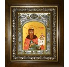 Икона освященная "Всеволод Псковский во святом крещении Гавриил, благоверный князь", в киоте 20x24 см