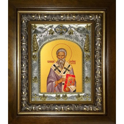 Икона освященная "Геннадий архиепископ Новгородский, святитель", в киоте 20x24 см фото
