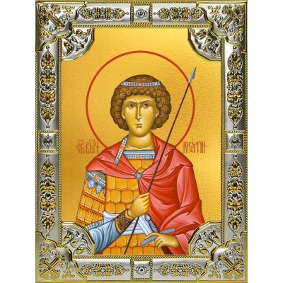 Икона освященная "Георгий Победоносец великомученик", 18x24 см, со стразами фото