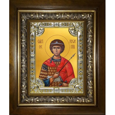 Икона освященная "Георгий Победоносец великомученик", в киоте 24x30 см фото