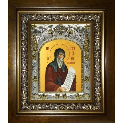 Икона освященная "Герасим Кефалонский преподобный", в киоте 20x24 см фото