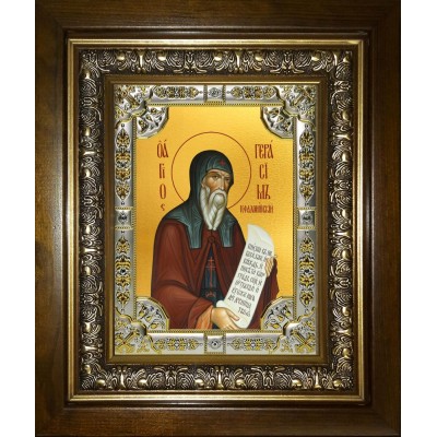 Икона освященная "Герасим Кефалонский преподобный", в киоте 24x30 см фото
