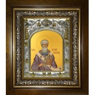 Икона освященная "Григорий Двоеслов, папа Римский, святитель", в киоте 20x24 см фото
