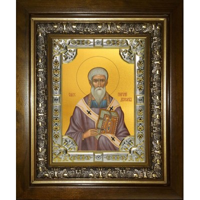 Икона освященная "Григорий Двоеслов, папа Римский, святитель", в киоте 24x30 см фото