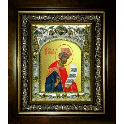Икона освященная "Давид царь и пророк", в киоте 20x24 см фото