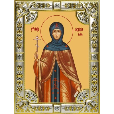 Икона освященная "Феодосия Константинопольская", 18x24 см, со стразами фото