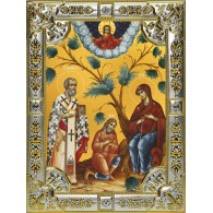 Икона освященная "Беседная икона Божией Матери", 18х24см, со стразами фото
