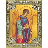 Икона освященная "Иегудиил Архангел", 18x24 см, со стразами фото