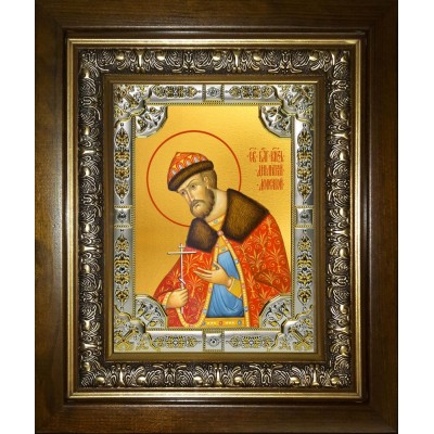 Икона освященная "Димитрий, Дмитрий Донской благоверный князь", в киоте 24x30 см фото