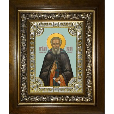 Икона освященная "Димитрий (Дмитрий) Прилуцкий преподобный", в киоте 24x30 см фото