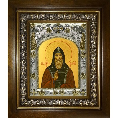 Икона освященная "Димитрий (Дмитрий) Прилуцкий преподобный", в киоте 20x24 см фото