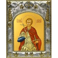 Икона освященная "Димитрий (Дмитрий) Солунский великомученик", 14x18 см фото
