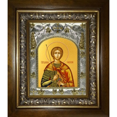 Икона освященная "Димитрий (Дмитрий) Солунский великомученик", в киоте 20x24 см фото