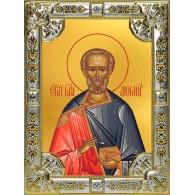 Икона освященная "Диомид Тарсянин Никейский, врач, мученик", 18x24 см, со стразами фото