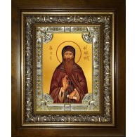 Икона освященная "Евфимий Суздальский чудотворец,преподобный архимандрит", 18x24 см, со стразами, в деревянном киоте 24x30 см фото