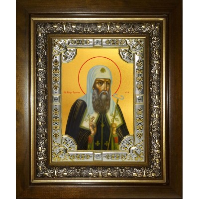 Икона освященная "Ермоген, Патриарх Московский и всея Руси, святитель", в киоте 24x30 см фото