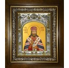 Икона освященная "Иннокентий (Кульчицкий), митрополит Иркутский, святитель", в киоте 20x24 см