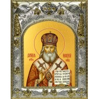 Икона освященная "Иннокентий, митрополит Московский, святитель", 14x18 см фото