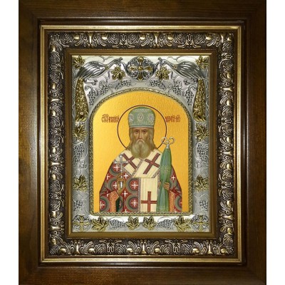 Икона освященная "Иннокентий, митрополит Московский, святитель", в киоте 20x24 см фото