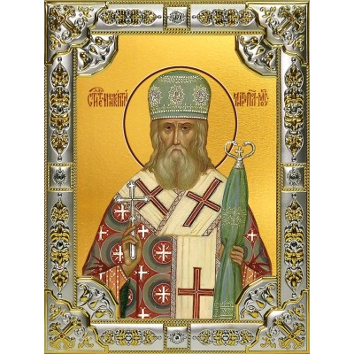Икона освященная "Иннокентий, митрополит Московский, святитель , 18х24 см, со стразами фото