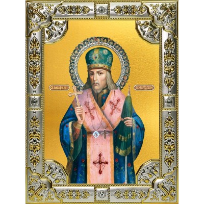 Икона освященная "Иоасаф, епископ Белгородский, святитель" ,18х24 см, со стразами фото