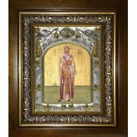 Икона освященная "Леонид Афинский, святитель", в киоте 20x24 см фото