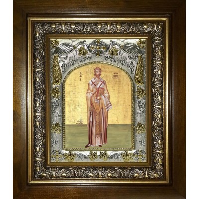 Икона освященная "Леонид Афинский, святитель", в киоте 20x24 см фото