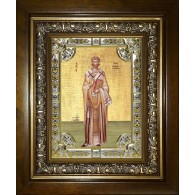 Икона освященная "Леонид Афинский,святитель", 18x24 см, со стразами, в деревянном киоте 24x30 см фото