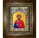 Икона освященная "Леонид мученик", в киоте 20x24 см