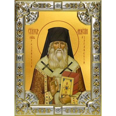 Икона освященная "Мелетий епископ Рязанский и Зарайский, святитель", 18x24 см, со стразами фото