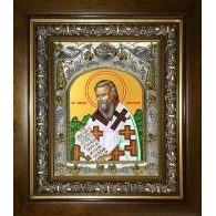 Икона освященная "Мирон Чудотворец, епископ Критский, святитель", в киоте 20x24 см фото