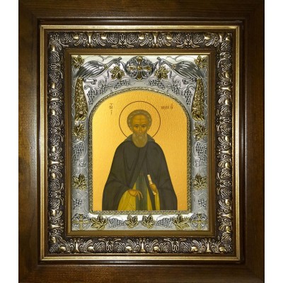 Икона освященная "Михей Радонежский преподобный", в киоте 20x24 см фото