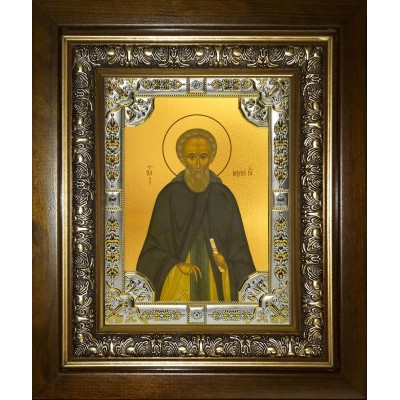 Икона освященная "Михей Радонежский преподобный", в киоте 24x30 см фото