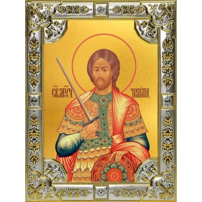 Икона освященная "Никита Готфский Константинопольский, великомученик", 18x24 см, со стразами фото