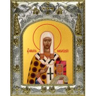 Икона освященная "Никита епископ Новгородский, святитель", 14x18 см фото