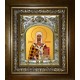 Икона освященная "Никита епископ Новгородский, святитель", в киоте 20x24 см
