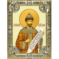 Икона освященная "Николай (Романов)II император, страстотерпец", 18х24 см, со стразами фото