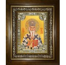 Икона освященная "Николай Сербский, святитель", в киоте 24x30 см
