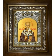 Икона освященная "Николай чудотворец, архиепископ Мир Ликийских, святитель", в киоте 20x24 см фото