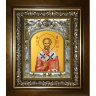 Икона освященная "Николай чудотворец, архиепископ Мир Ликийских, святитель", в киоте 20x24 см фото