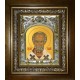 Икона освященная "Николай чудотворец, архиепископ Мир Ликийских, святитель", в киоте 20x24 см